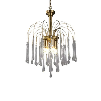Phoena Crystal Glass Brass Chandelier
