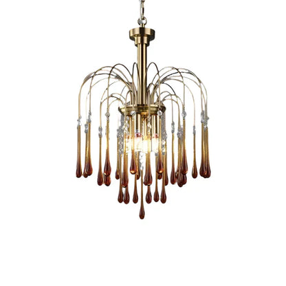 Phoena Crystal Glass Brass Chandelier