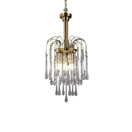 Phoena Crystal Glass Brass Chandelier