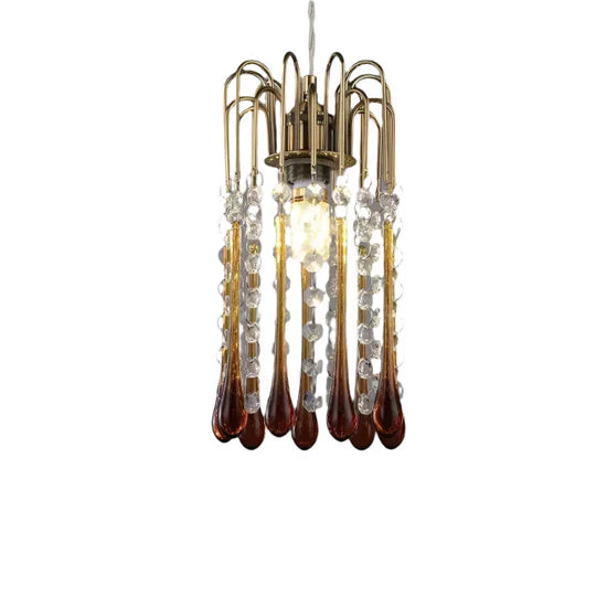 Phoena Crystal Glass Brass Chandelier