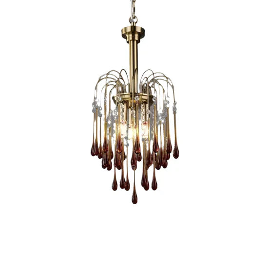 Phoena Crystal Glass Brass Chandelier