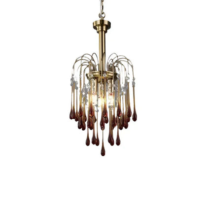 Phoena Crystal Glass Brass Chandelier