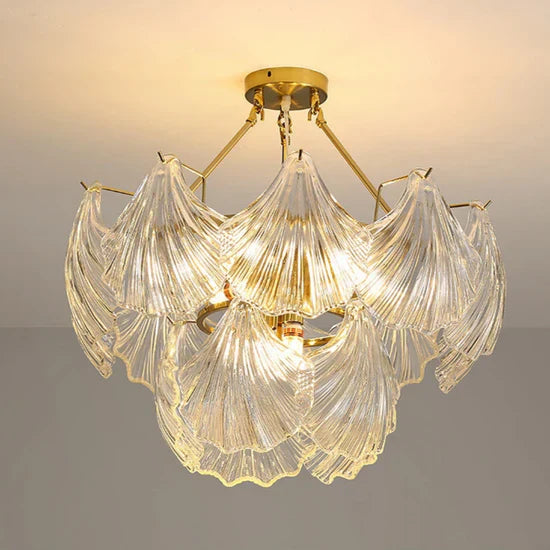 Valena - Shell Chandelier of Glass and Metal