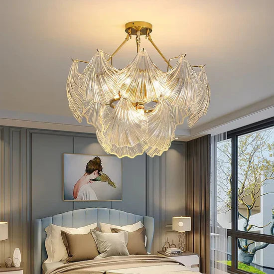 Valena - Shell Chandelier of Glass and Metal