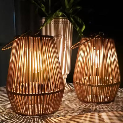 Tiveario Home™ Solar Bamboo Lantern (Set of 2)