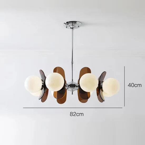 Melora Bauhaus Chandelier Glass Metal