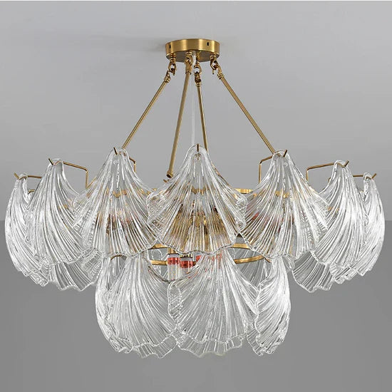 Valena - Shell Chandelier of Glass and Metal