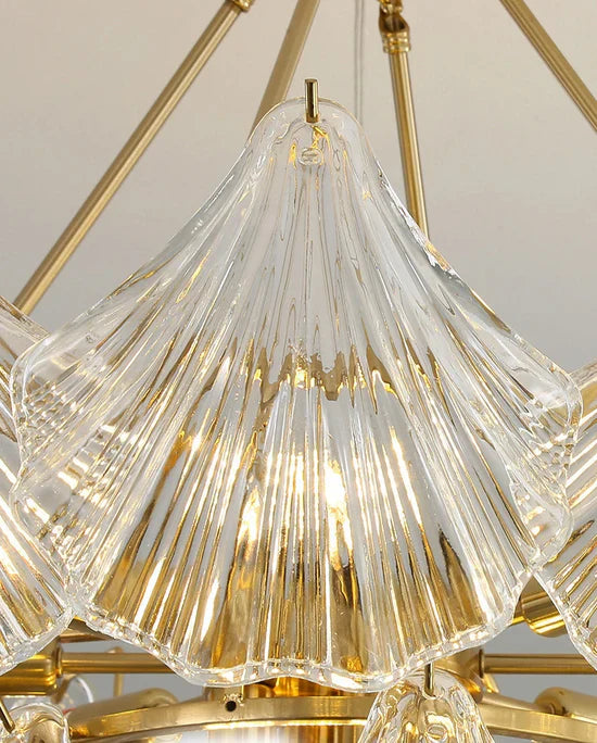 Valena - Shell Chandelier of Glass and Metal