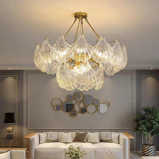 Valena - Shell Chandelier of Glass and Metal