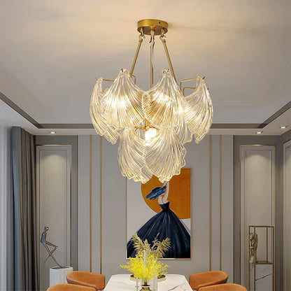 Valena - Shell Chandelier of Glass and Metal
