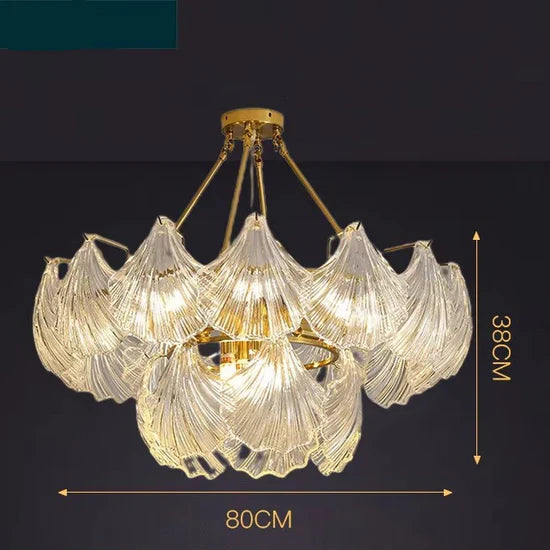 Valena - Shell Chandelier of Glass and Metal