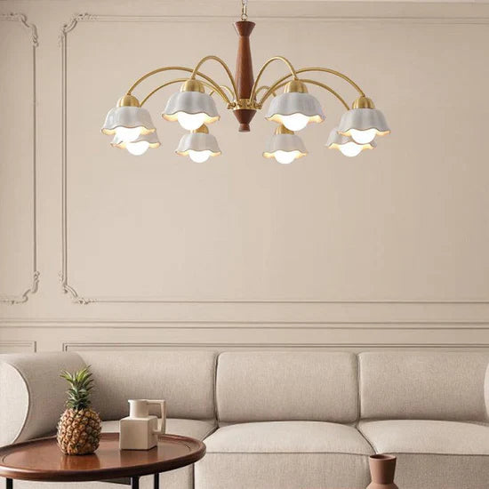 Noctia Mid-Century Copper Ceramic Chandelier