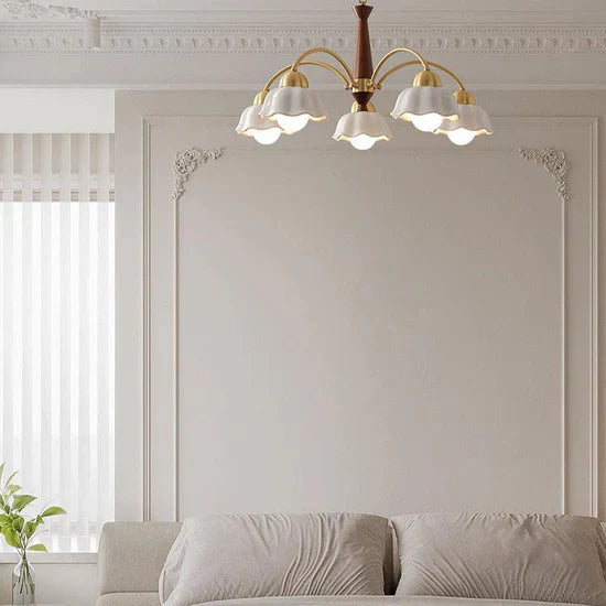 Noctia Mid-Century Copper Ceramic Chandelier