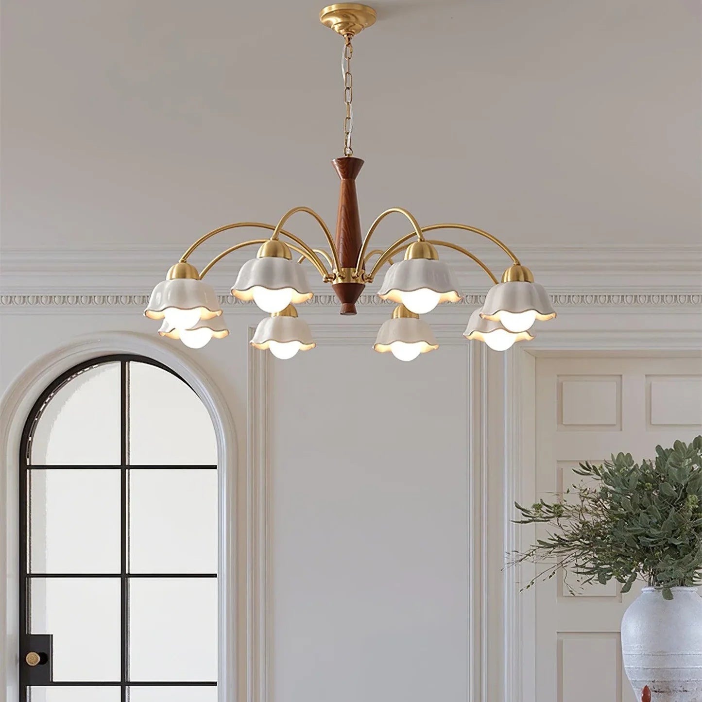 Noctia Mid-Century Copper Ceramic Chandelier