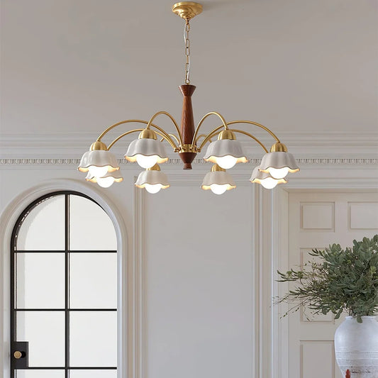 Noctia Mid-Century Copper Ceramic Chandelier