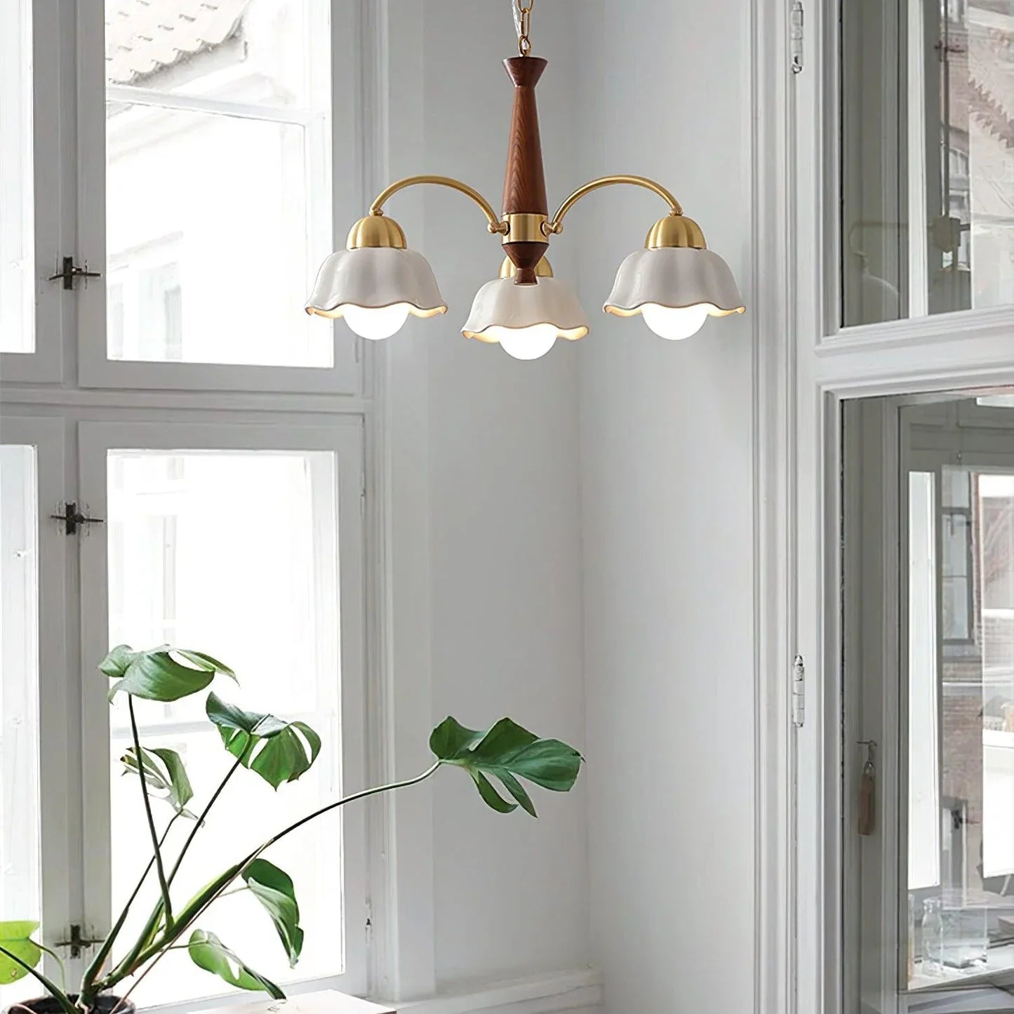 Noctia Mid-Century Copper Ceramic Chandelier