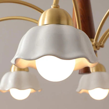 Noctia Mid-Century Copper Ceramic Chandelier