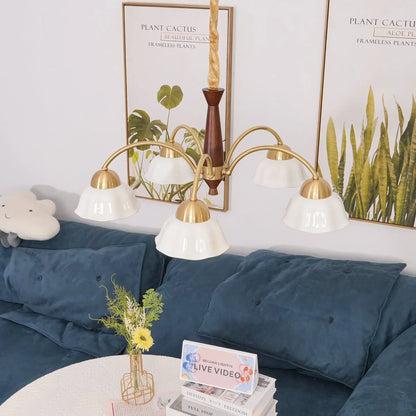 Noctia Mid-Century Copper Ceramic Chandelier