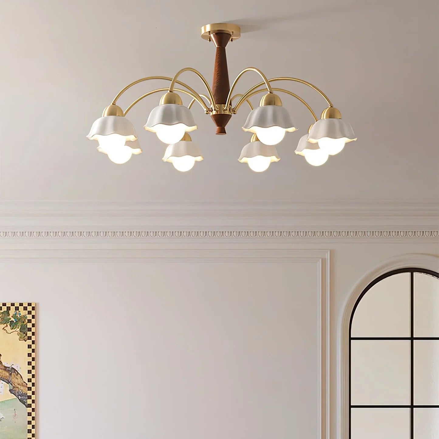 Noctia Mid-Century Copper Ceramic Chandelier