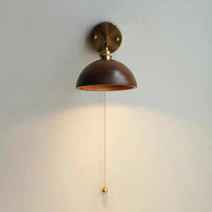 Aventia Scandinavian Walnut Wooden Wall Lamp